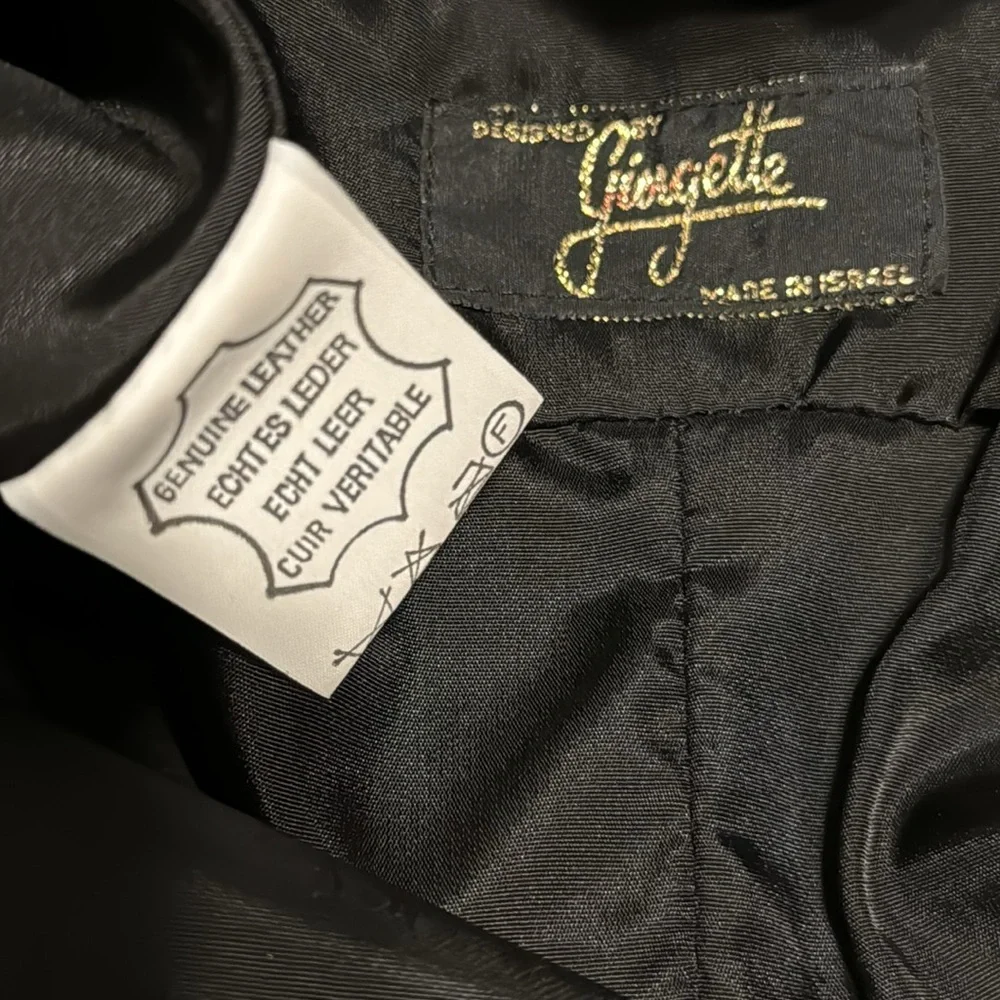 Gingette Leather Vintage Black Soft Maxi Lined Zip Genuine Skirt Israel 26” - Picture 5 of 16